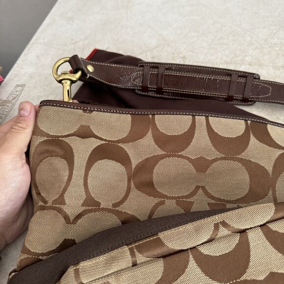 Coach 10627 Black Gray Jacquard Signature Canvas Bucket Bag Tote Purse - Picture 15 of 16